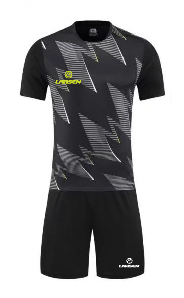 Форма футбольная 6205 black/grey/lime (футболка, шорты) р22 (120-130 см) 
