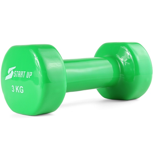 Гантель виниловая Start Up HD1200 3 кг зеленый 