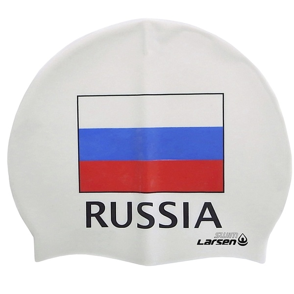 Шапочка плавательная Larsen Russia, силикон, белый 