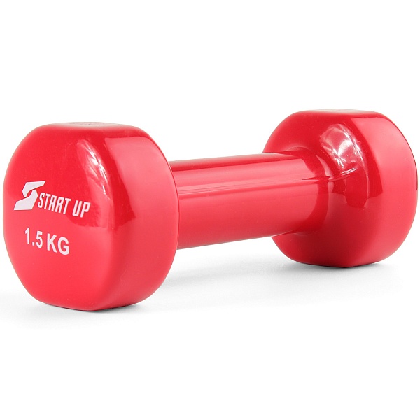 Гантель виниловая Start Up HD1200 1,5 кг красный 